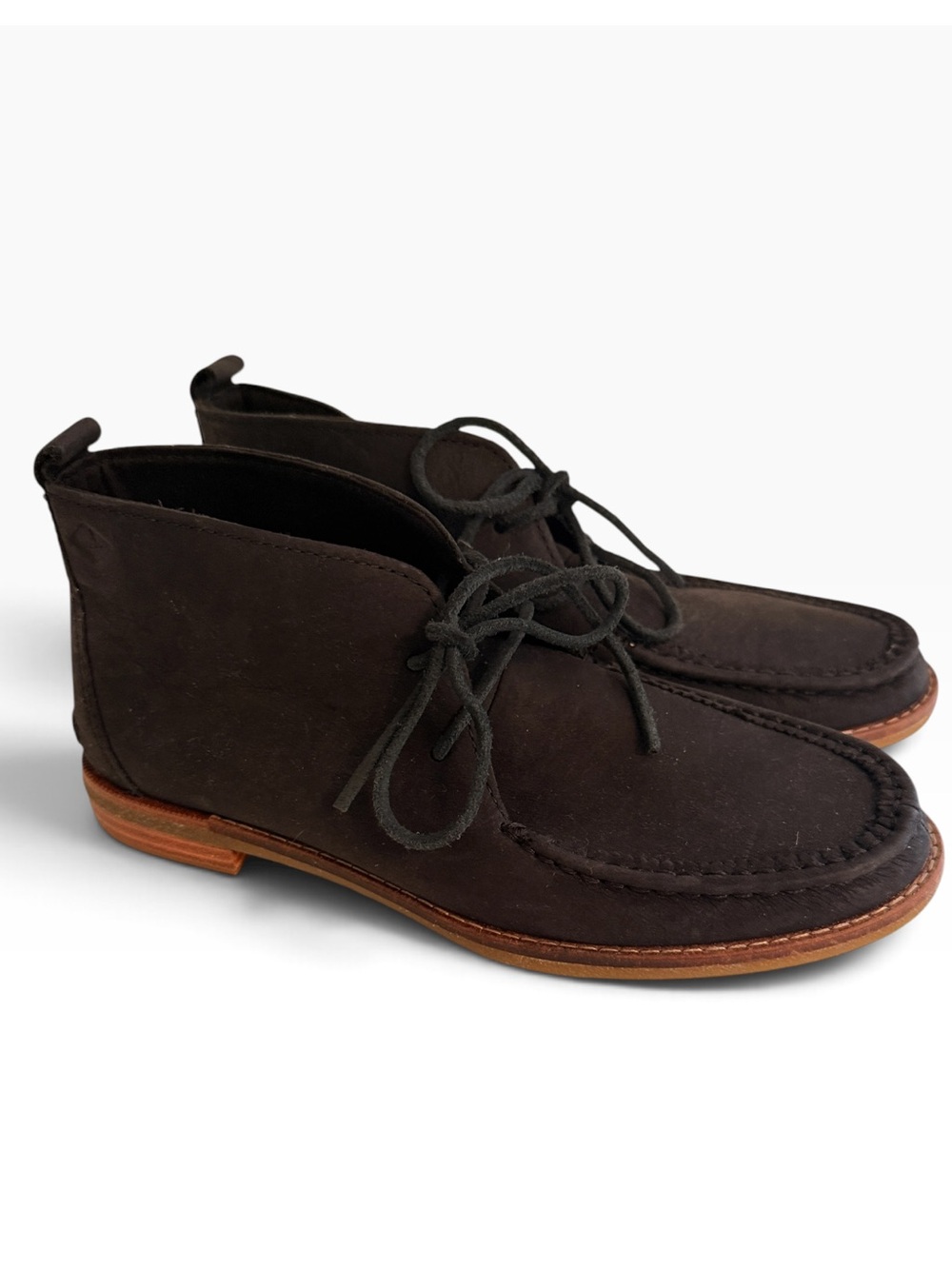 Sperry Black Leather Seaport Harbor Lace Up  Chukka Boots 6